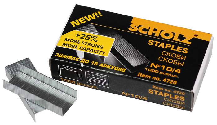 Скоби для степлера SCHOLZ (4720SCH), 10, 1000 шт